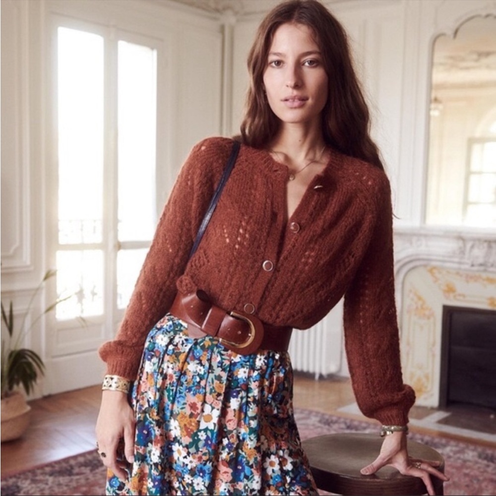 ⬇️ Sezane Mario Jumper - Mocha Brown - Size XS - Wool Sweater